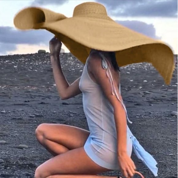 PANMILLI XXL WIDE BRIM STRAW HAT - Picture 7 of 15